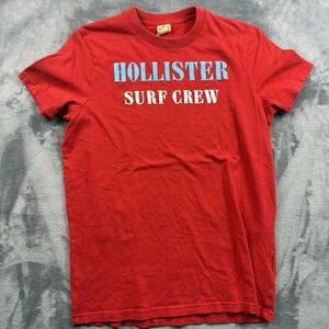 Hollister Shirt Boys Large Red California Spell Out Logo Graphic Tee T-Shirt 90s